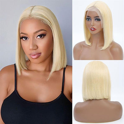 Korte volle frontale kant pruik 10 inch Bob pruik 1b Bruine kleur