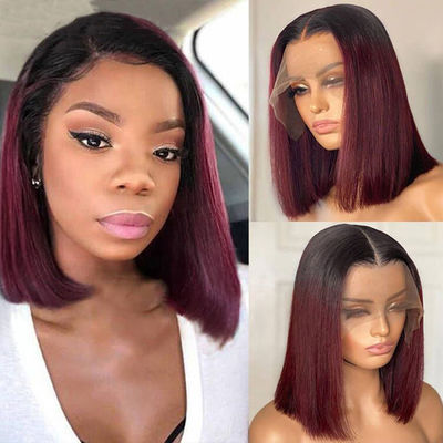 Korte volle frontale kant pruik 10 inch Bob pruik 1b Bruine kleur