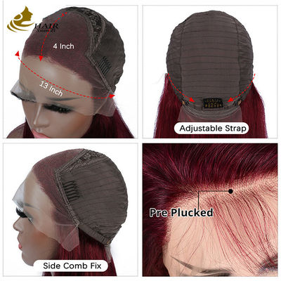 130% Dichtheid 99J Kleur maagdelijk menselijk haar Voorkant kant pruik Rechte aangepaste menselijk haar pruiken