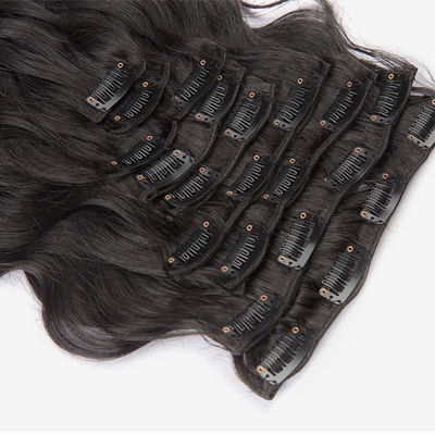 Human Remy Body Wave 18 inch Curly Clip In Haar Extensions