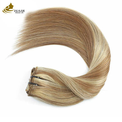 10 stuk Peruaanse clip in paardenstaart uitbreiding aardbei blond echt menselijk haar