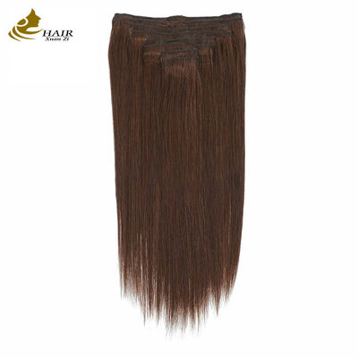 Donkerbruin 22 inch Clip In Hair Extensions menselijk haar 100% maagdelijk 16 stukken