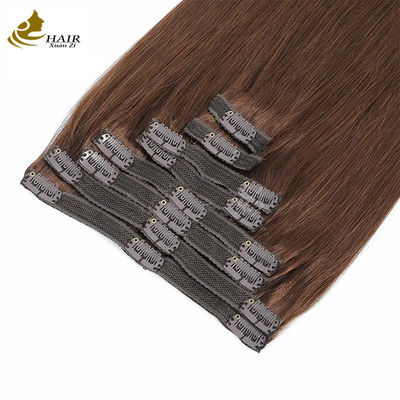 Donkerbruin 22 inch Clip In Hair Extensions menselijk haar 100% maagdelijk 16 stukken