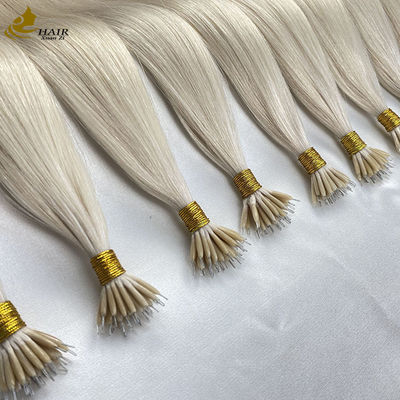 18 inch Nano Ring Human Hair Extensions Keratine U Tip Custom