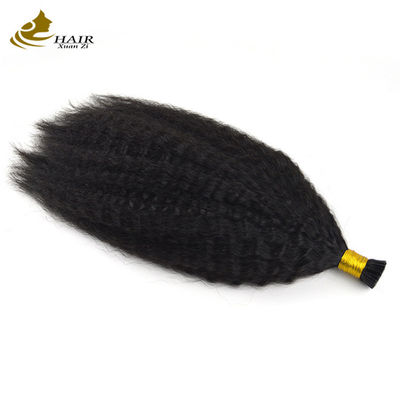 Micro Loop Flat Prebonded Hair Extensions Kinky Straight Virgin Mensenhaar