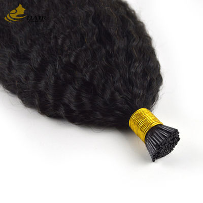 Micro Loop Flat Prebonded Hair Extensions Kinky Straight Virgin Mensenhaar