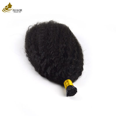 Micro Loop Flat Prebonded Hair Extensions Kinky Straight Virgin Mensenhaar