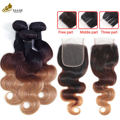 1b 4/27 Krullende honing Blonde Braziliaanse haarverlengingen Ombre