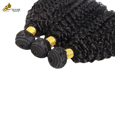 Krullend Wave Weft Weave Hair Extensions Afro Kinky Bundels Natuurlijk Zwart