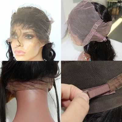 Rechte huidhuid gelijnd maagdelijk menselijk haar 360 full lace sluiting