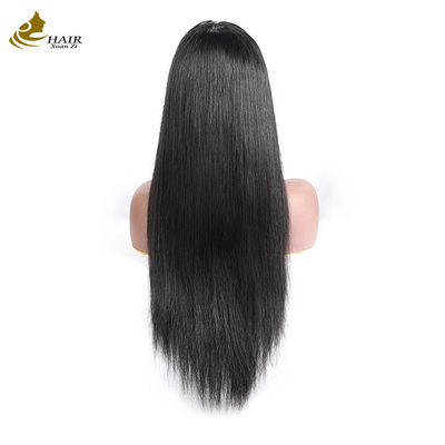 28 inch Bone Straight Natural Black 13*4 Front Lace Wig Op maat gemaakte menselijk haar Wigs