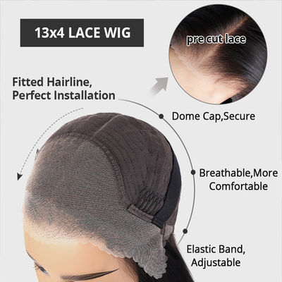 Bone Straight Glueless Transparent 13X4 HD Lace Voorkant Natuurlijke Kleuren 100% Mensenhaar Peruken