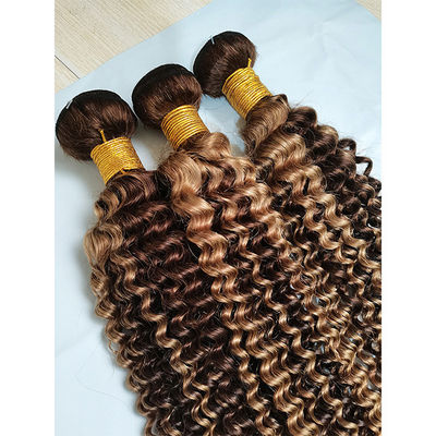 Kinky Curl Hair Bundles P4/27 Ombre Mensenhaarverlengingen Haarweefsel