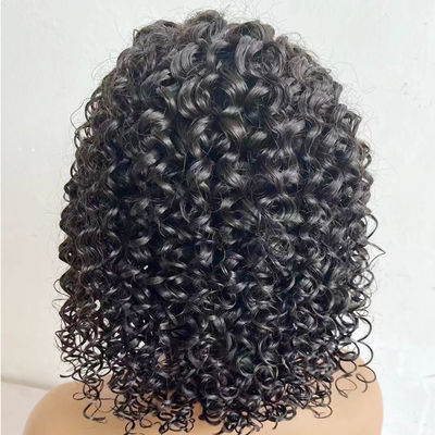 Groothandel 13X6 13X4 HD Braziliaanse krul Transparante kant Mensen voorhoofd haar pruik