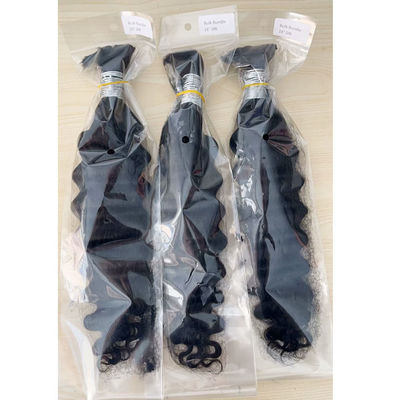 Dubbel getrokken diepe golf maagdelijk menselijk haar in bulk voor vlechten natuurlijk zwart