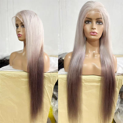 Hot Sale Zilveren Grijze Doorzichtige kant Frontale pruiken Rechte 100 maagdelijk menselijk haar kant pruiken Volledig voor zwarte vrouwen