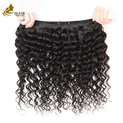 Groothandel Deep Wave Hair Weaving Natural Black 100 Virgin Remy Mensenhaar Bundels