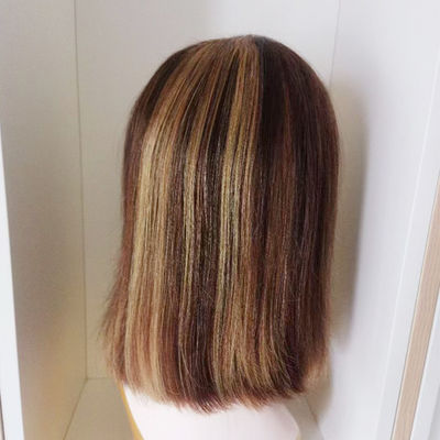 Mode Mensenhaar Bob Perukken Braziliaans Haar Speld Front Perukken