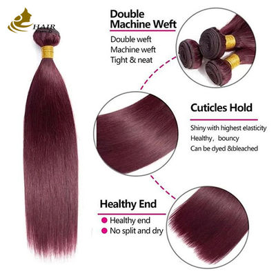Uitbreidingen 99J Winered Burguney Color Human Hair Bundles