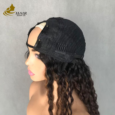 Peruk Vrouw Lange krullende golf 1b/4/27 gekleurd menselijk haar U-vormige pruik