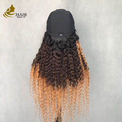 Peruk Vrouw Lange krullende golf 1b/4/27 gekleurd menselijk haar U-vormige pruik