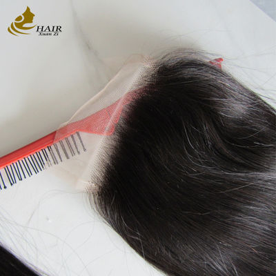 Transparante 4*4 kant 20 inch natuurlijke zwarte rechte menselijk haar kant sluiting te koop