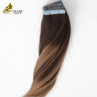 Aangepaste Kleur 100% Echt Maagdelijk Menselijk Haar Tape In Hair Extensions Steil Menselijk Haar Extensions
