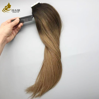 100% Echt Maagdelijk Menselijk Haar Tape In Hair Extensions B2/6 Kleur Steil Haar Extensions