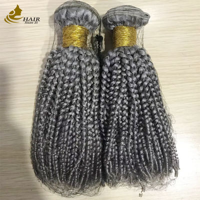 Aangepaste Maagdelijk Menselijk Haar Bundels Zilver Aangepaste Golf Haar Weefsel