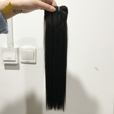 Hoge kwaliteit maagdelijk menselijk haar bundels natuurlijke zwarte rechte haarweefsel