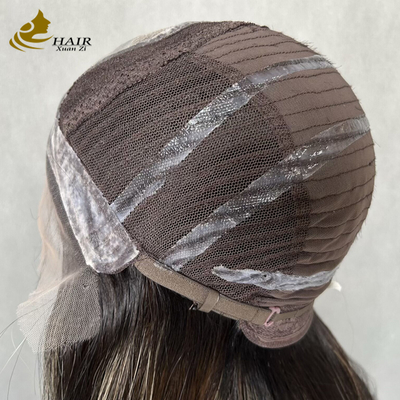 Vietnamese Menselijk Haar Lijmloze Rechte Lace Front Pruik Met Siliconen