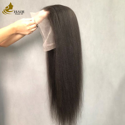360 Full Yaki Voorgeplukt Exotic Kinky Straight Lace Front Mensenhaar Peruk